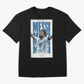 Messi Champion Graphic Oversized T-Shirt Celebrate Fan Culture around Global Football Passion for FIFA World Cup 2026 USA Canada Mexico, Capturing Neymar, Haaland and Cristiano Ronaldo, Brazil, Sports Nostalgia, International Competition, Famous
