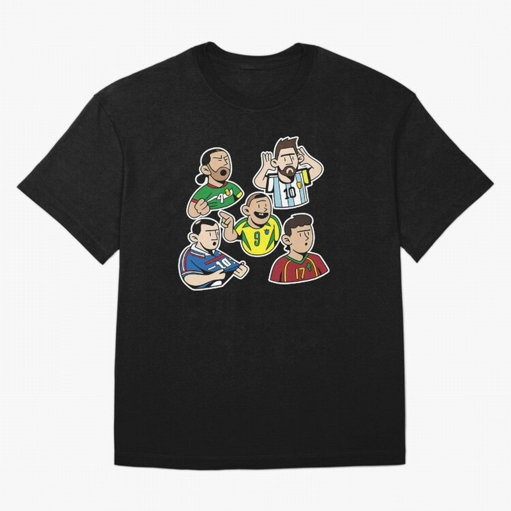 Soccer players Oversized T-Shirt Show Passion for the Stars of FIFA World Cup 2026 for Fans of Neymar and Brazil, Bringing Championship Spirit, Famous Goals, Roaring Crowds and International Football Unity; Great for Supporters Who Love Legendary