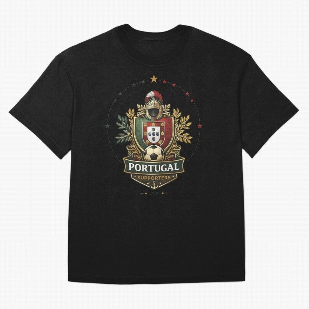 Portugal 2026 Football Crest ¨C Portuguese Soccer Supporters Pride Design Oversized T-Shirt Wear the Spirit of FIFA World Cup 2026 Group Stage Capturing Haaland, Germany Energy, Goal Celebration Energy, Supporter Heritage, Football Icons and