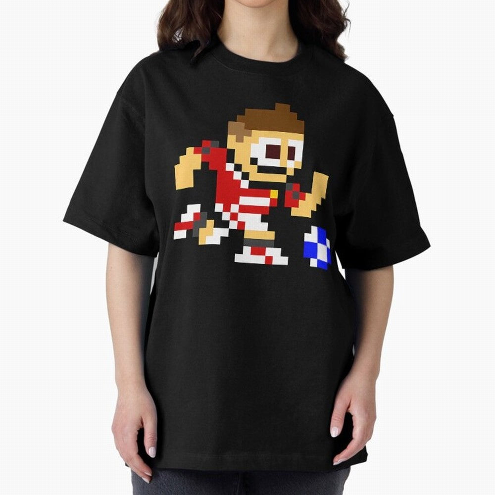 Ronaldo Manchester United (8-bit Football / Soccer Player) Oversized T-Shirt Embrace FIFA World Cup 2026 USA Canada Mexico Spirit, Inspired by Germany, Mbappe and Neymar, Retro Football Energy, Iconic Rivalries, Trophy Chase Drama and Stadium