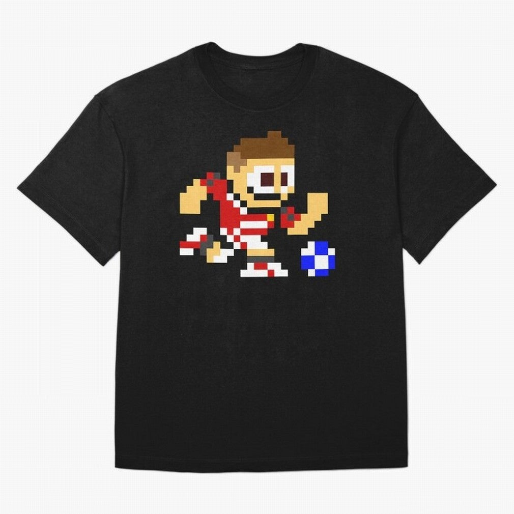 Ronaldo Manchester United (8-bit Football / Soccer Player) Oversized T-Shirt Embrace FIFA World Cup 2026 USA Canada Mexico Spirit, Inspired by Germany, Mbappe and Neymar, Retro Football Energy, Iconic Rivalries, Trophy Chase Drama and Stadium