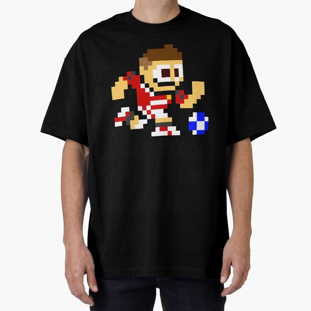 Ronaldo Manchester United (8-bit Football / Soccer Player) Oversized T-Shirt Embrace FIFA World Cup 2026 USA Canada Mexico Spirit, Inspired by Germany, Mbappe and Neymar, Retro Football Energy, Iconic Rivalries, Trophy Chase Drama and Stadium