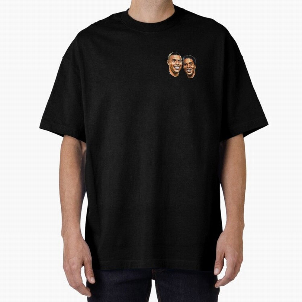 Ronaldo & Ronaldinho: The Legends of Brazil Joga Bonito Oversized T-Shirt Carry National Pride through FIFA World Cup 2026 USA Canada Mexico for Fans of Messi, CR7 and Mbappe and France and Portugal, Bringing Champion Mindset, Group Stage Buzz,