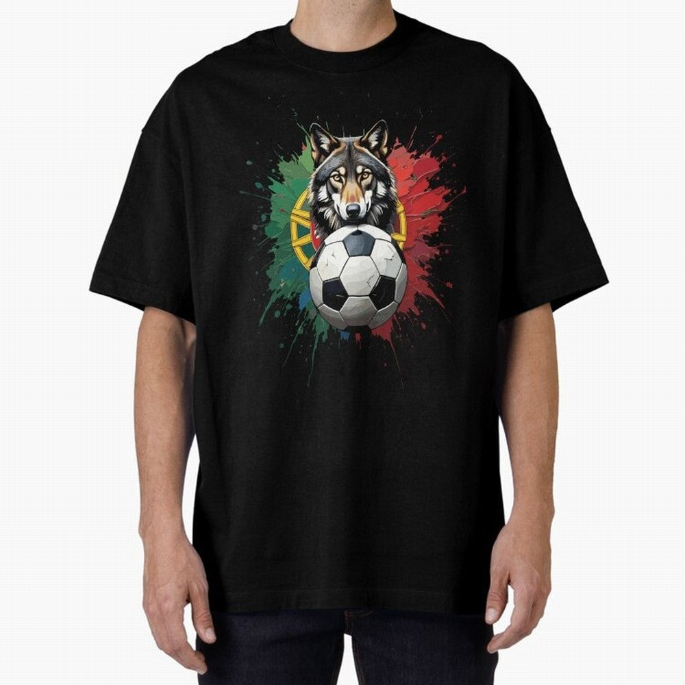 Portugal 2026 Soccer dog - World Cup Football Oversized T-Shirt Bring Supporter Culture to FIFA World Cup 2026 USA Canada Mexico Capturing CR7, Portugal, Spain and Germany Energy, Worldwide Fan Energy, Dramatic Goals, Stadium Lights and