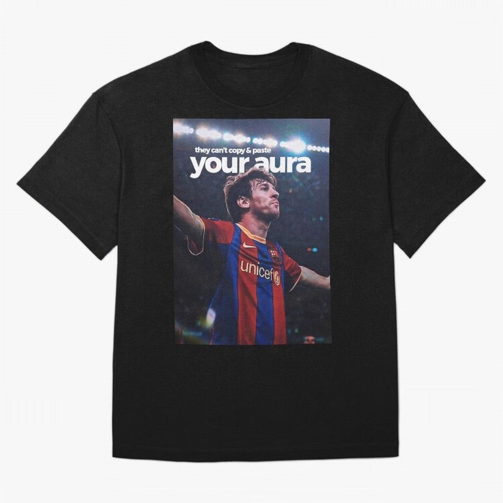 Lionel Messi - They can't copy & paste your aura Oversized T-Shirt Celebrate Rivalries and Pride in the FIFA World Cup 2026 Journey through Messi, Neymar and Mbappe Highlights, Germany Pride, Vintage Soccer Flavor, Modern Football Stars, National