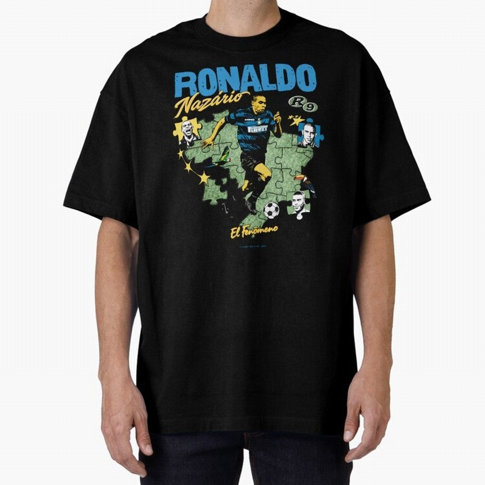 R9 Ronaldo Nazario Retro Brazil Soccer Oversized T-Shirt Show Fan Pride Across FIFA World Cup 2026 Group Stage Spirit, Highlighting Germany, Haaland, Stadium Memories, Football Loyalty, International Chants and Championship Tradition; Perfect for