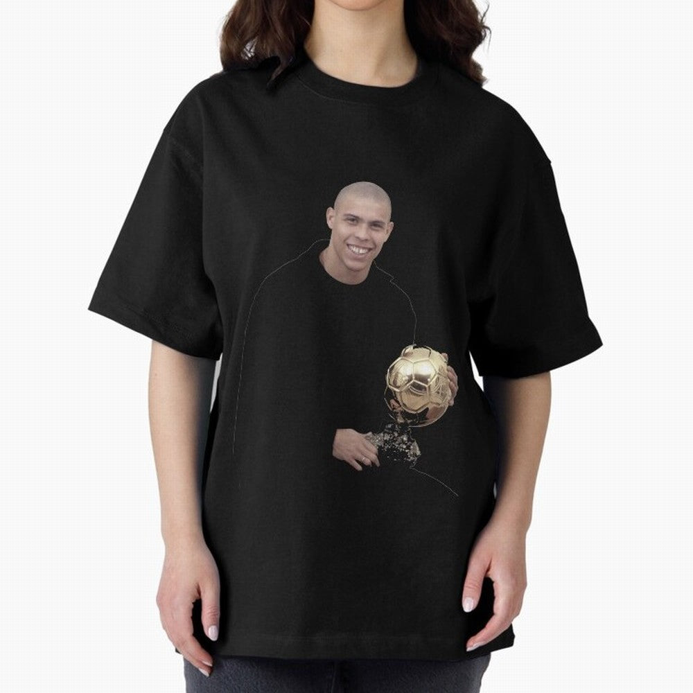 Ronaldo Iconic Ballon d¡¯Or Football Art Oversized T-Shirt Support the Legends of Global Football Passion for FIFA World Cup 2026, Capturing CR7, Germany, Game Day Rituals, Football Legends, Country Pride and the Road to the Final; Perfect for