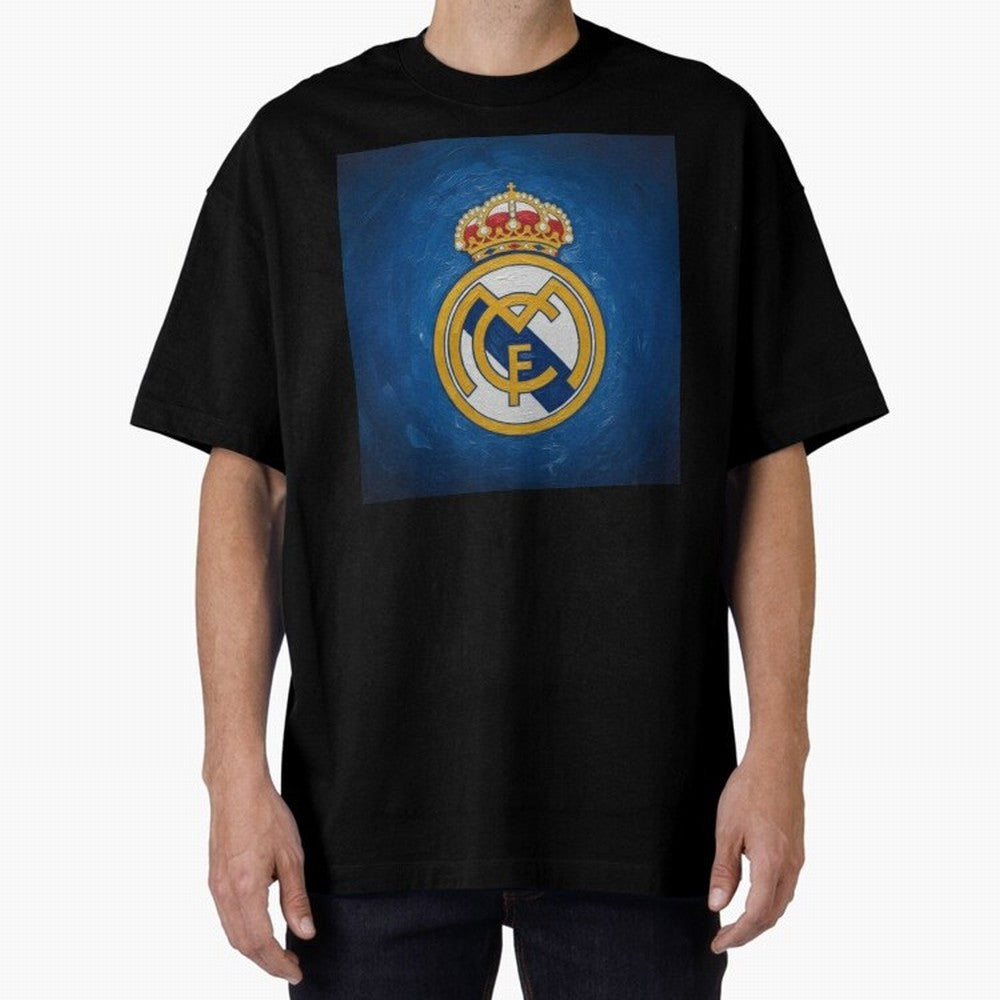 Real Madrid FC - Painting Oversized T-Shirt Get Ready for FIFA World Cup 2026 Group Stage Spirit, Made for Spain, Neymar, Haaland and Cristiano Ronaldo, Goal Celebration Energy, Supporter Heritage, Football Icons and Worldwide Tournament Joy; Great