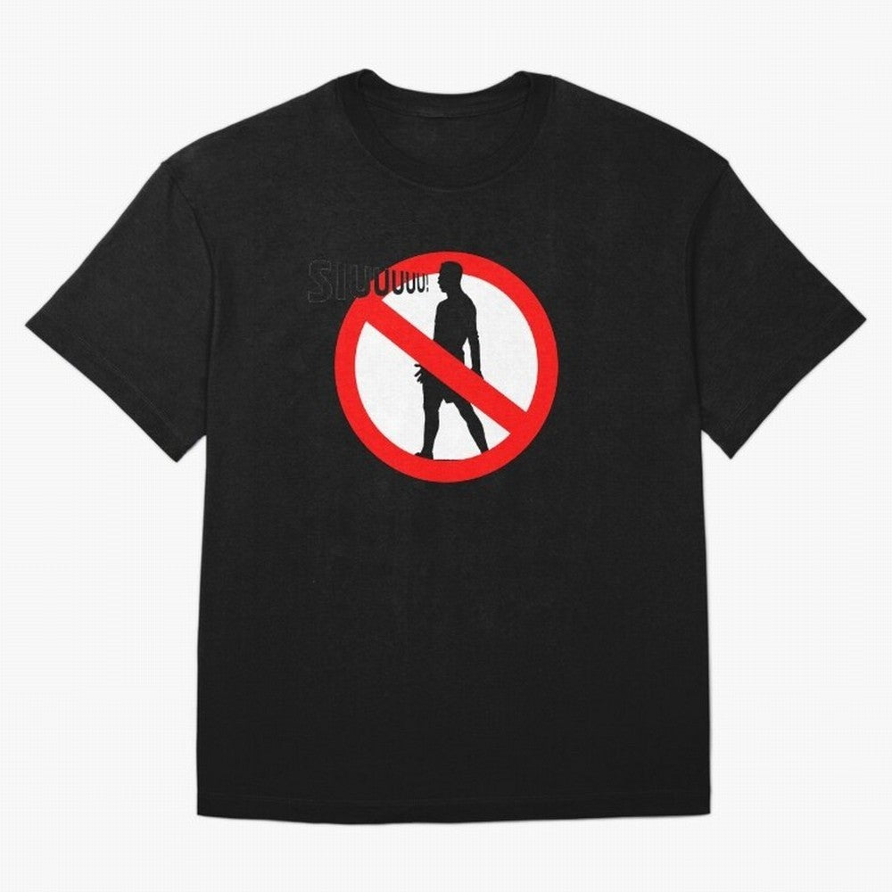 No Siiuuu Funny Soccer Meme Design Oversized T-Shirt Show Championship Spirit for Match Day Hype around FIFA World Cup 2026 Group Stage, Neymar, Haaland and Cristiano Ronaldo, Argentina, Retro Football Energy, Iconic Rivalries, Trophy Chase Drama