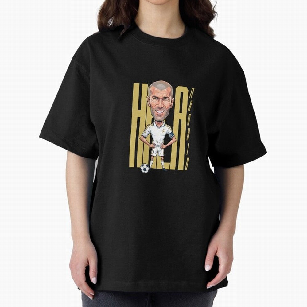 Caricature of Zin¨¦dine Zidane Hala Madrid Oversized T-Shirt Follow the Road to Match Day Hype around FIFA World Cup 2026 USA Canada Mexico, CR7, England and Germany, Match Day Excitement, Supporter Culture, Golden Goals and Global Football