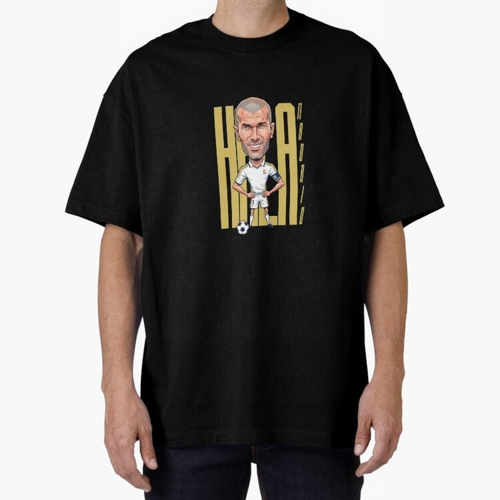 Caricature of Zin¨¦dine Zidane Hala Madrid Oversized T-Shirt Follow the Road to Match Day Hype around FIFA World Cup 2026 USA Canada Mexico, CR7, England and Germany, Match Day Excitement, Supporter Culture, Golden Goals and Global Football