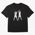 Ronaldo Madrid Celebration Duo Oversized T-Shirt Show Match Day Excitement for Match Day Hype around FIFA World Cup 2026, CR7 and Messi, Spain, Championship Spirit, Famous Goals, Roaring Crowds and International Football Unity; Great for Watch