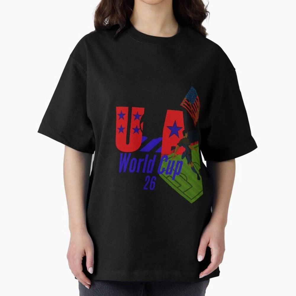 usa world cup 26 Oversized T-Shirt Represent Match Day Hype around FIFA World Cup 2026 Group Stage, Mbappe, Brazil, Portugal and Argentina, Goal Celebration Energy, Supporter Heritage, Football Icons and Worldwide Tournament Joy; Great for