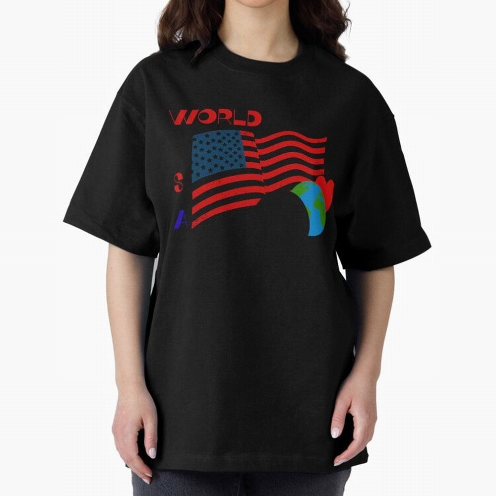 World cup 26 Oversized T-Shirt Bring Stadium Energy to Global Football Passion for FIFA World Cup 2026, Connected to Messi and Cristiano Ronaldo, Brazil, Football Festival Excitement, Trophy Ambitions, Country Rivalries and Star Player Buzz; Made