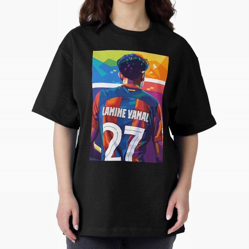 Lamine Yamal Wpap Pop Art Oversized T-Shirt Honor Champions and Dreams in FIFA World Cup 2026 USA Canada Mexico Built around Neymar, Spain and Netherlands Energy, Match Day Excitement, Supporter Culture, Golden Goals and Global Football Passion;