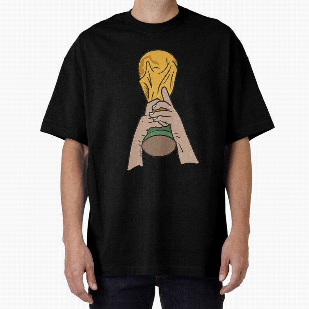 Trophy Oversized T-Shirt Stand Proud for FIFA World Cup 2026 Driven by Cristiano Ronaldo, England Energy, Football Passion, Legendary Performances, Festival Vibes and Supporter Community; Great for Watch Parties, Sports Bars, Family Nights, Fan