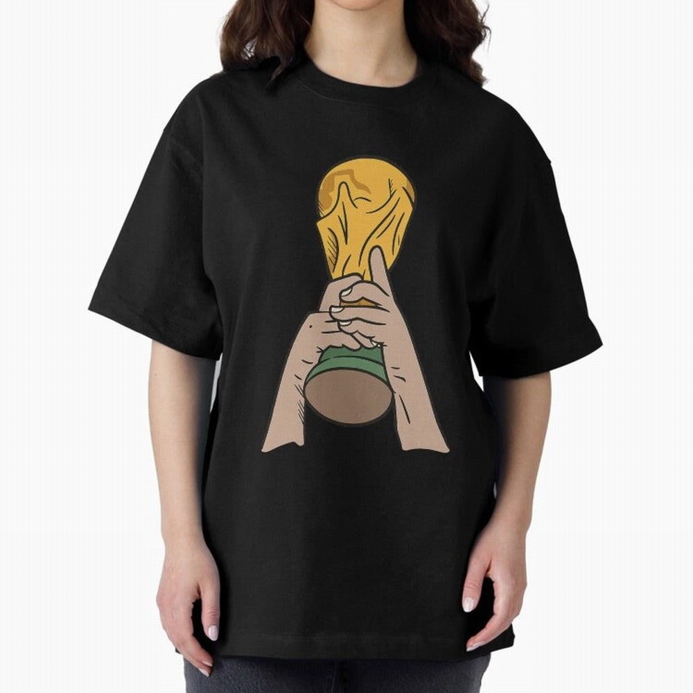 Trophy Oversized T-Shirt Stand Proud for FIFA World Cup 2026 Driven by Cristiano Ronaldo, England Energy, Football Passion, Legendary Performances, Festival Vibes and Supporter Community; Great for Watch Parties, Sports Bars, Family Nights, Fan