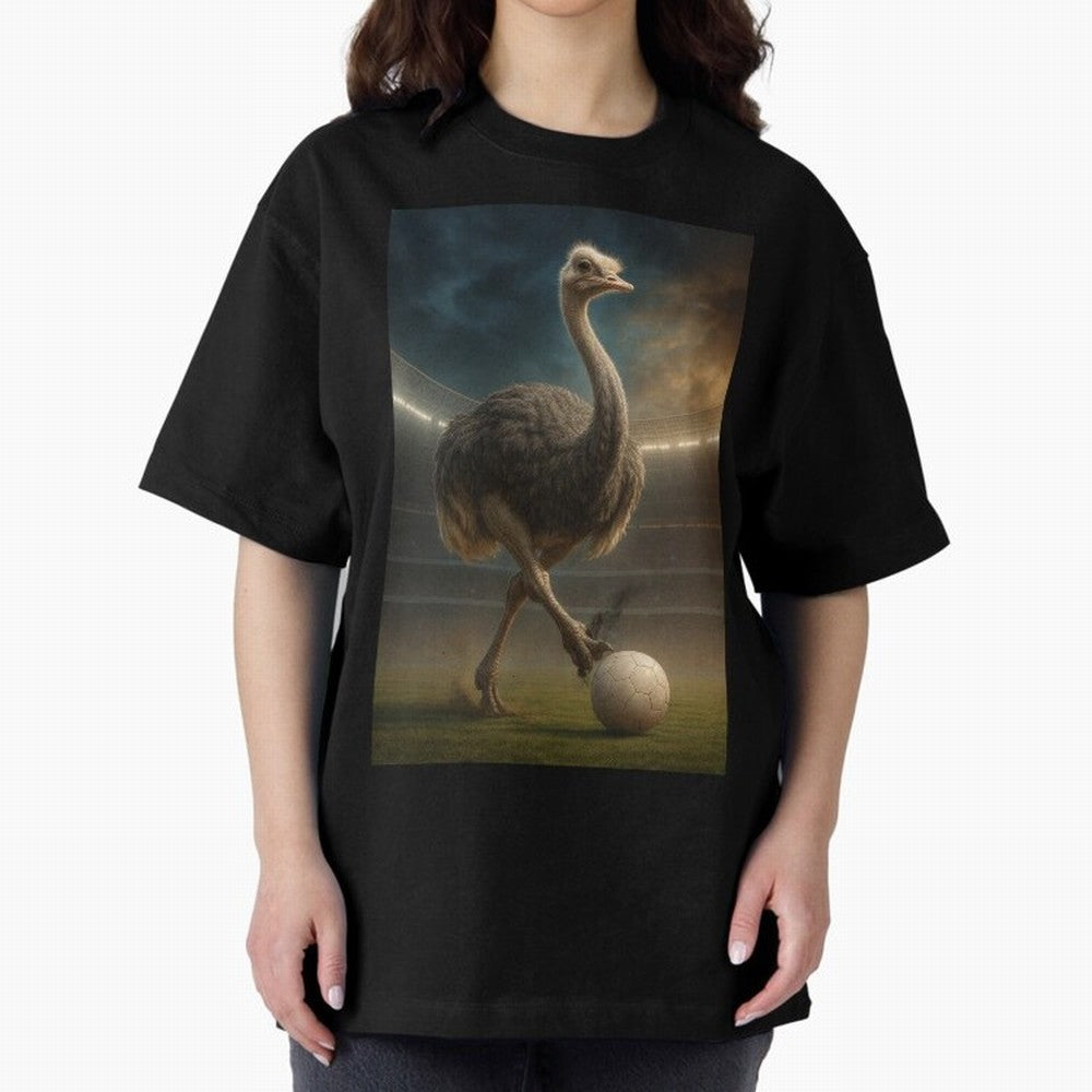Ostrich Plays Soccer Oversized T-Shirt Bring Match Day Fire to the FIFA World Cup 2026 USA Canada Mexico Journey through Haaland and Mbappe Highlights, Germany Pride, Football History, Final Match Energy, Crowd Noise and Once in a Lifetime Moments;