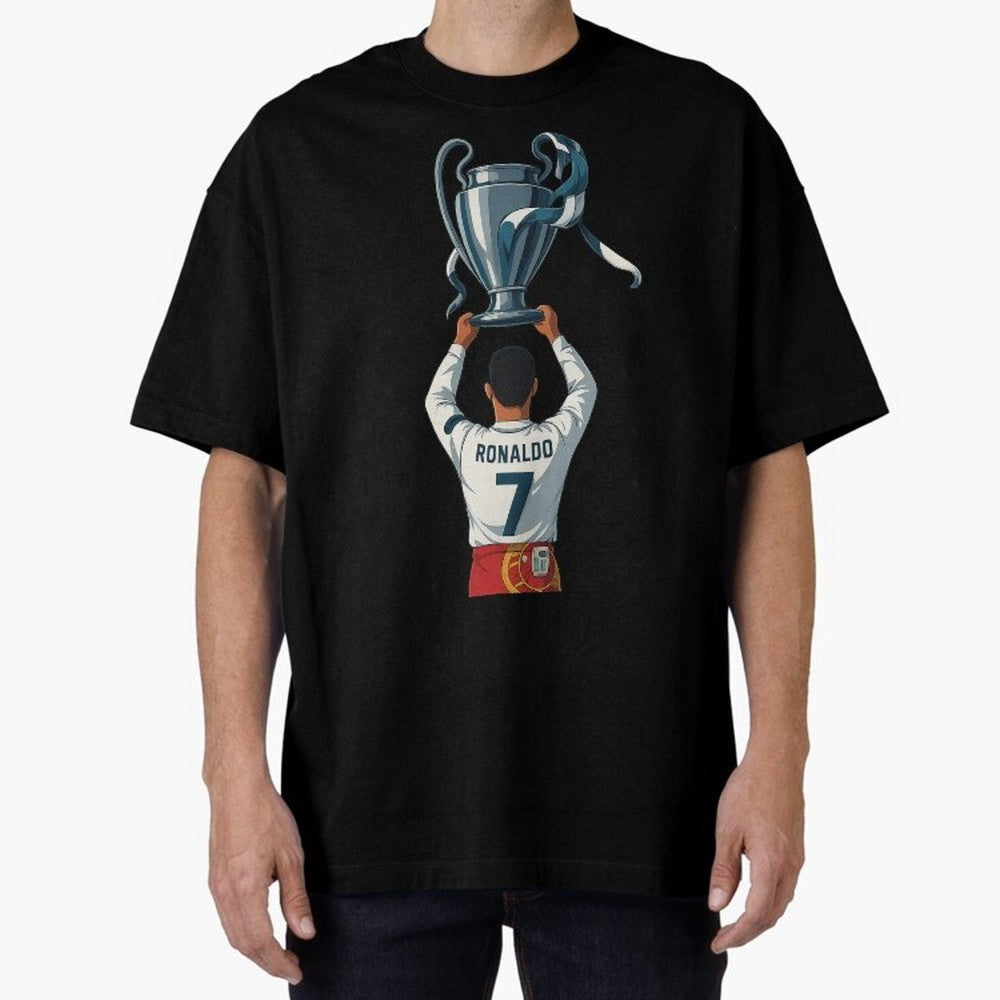 Ronaldo Oversized T-Shirt Cheer for Global Football Passion for FIFA World Cup 2026 Group Stage, Driven by Haaland, Brazil, Portugal and Argentina, Championship Spirit, Famous Goals, Roaring Crowds and International Football Unity; Ideal for Fans