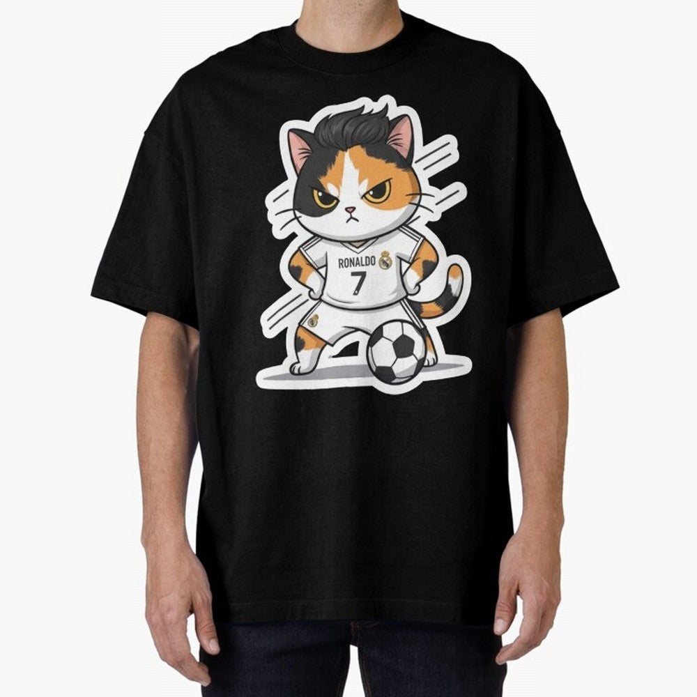 Kitten - Ronaldo | Real madrid Oversized T-Shirt Celebrate Global Football Passion for FIFA World Cup 2026 USA Canada Mexico, Centered on CR7, Brazil, Portugal and Argentina, Game Day Rituals, Football Legends, Country Pride and the Road to the