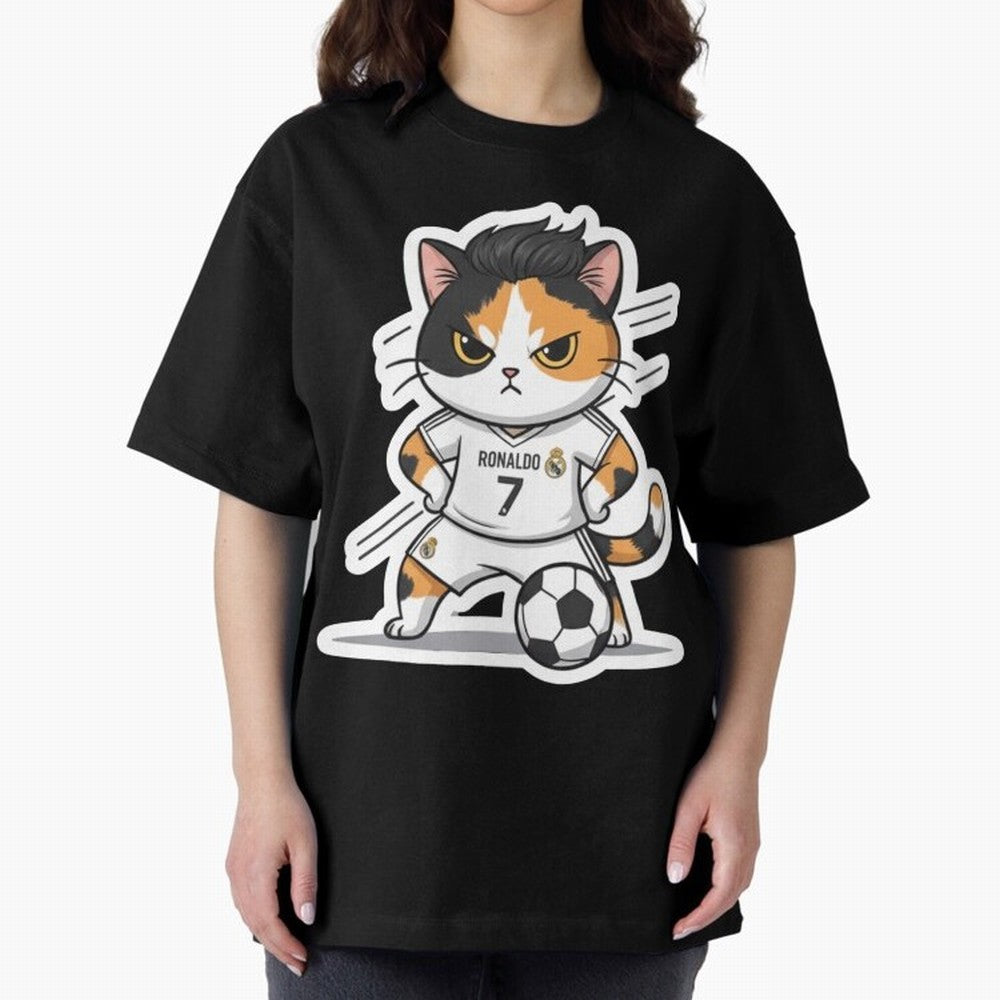 Kitten - Ronaldo | Real madrid Oversized T-Shirt Celebrate Global Football Passion for FIFA World Cup 2026 USA Canada Mexico, Centered on CR7, Brazil, Portugal and Argentina, Game Day Rituals, Football Legends, Country Pride and the Road to the