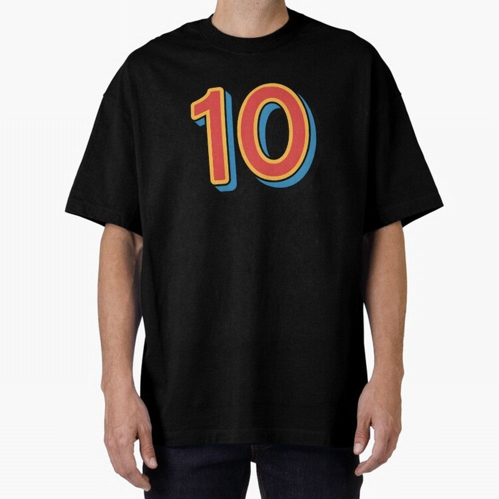 Number 10 Oversized T-Shirt Turn Up for Global Football Passion for FIFA World Cup 2026 Group Stage, Made for Mbappe, Spain and Netherlands, Goal Celebration Energy, Supporter Heritage, Football Icons and Worldwide Tournament Joy; Great for