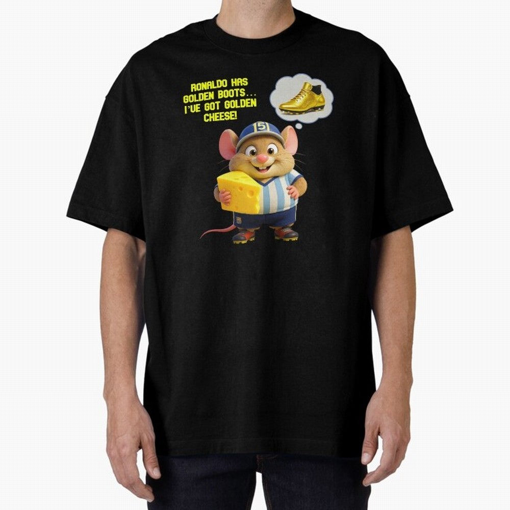 Zippy¡¯s Golden Cheese vs Ronaldo Oversized T-Shirt Bring a Champion Mindset to FIFA World Cup 2026 Spirit, Inspired by Germany, Messi, Neymar and Mbappe, Football History, Final Match Energy, Crowd Noise and Once in a Lifetime Moments; Built for