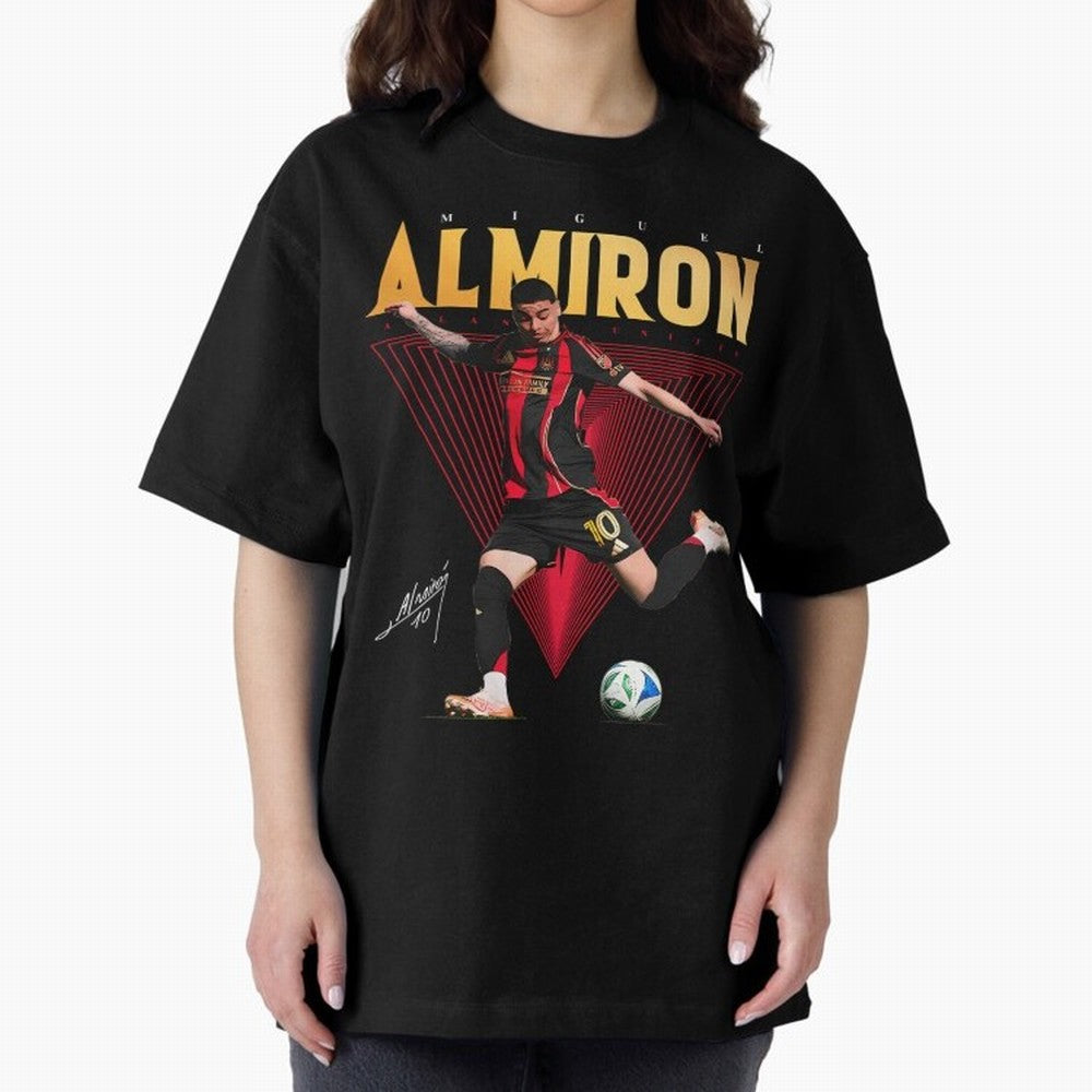 Miguel Almiron Atlanta United FC Oversized T-Shirt Honor the Beautiful Game during FIFA World Cup 2026 USA Canada Mexico for Fans of Neymar and England, France and Netherlands, Bringing Vintage Soccer Flavor, Modern Football Stars, National Flags