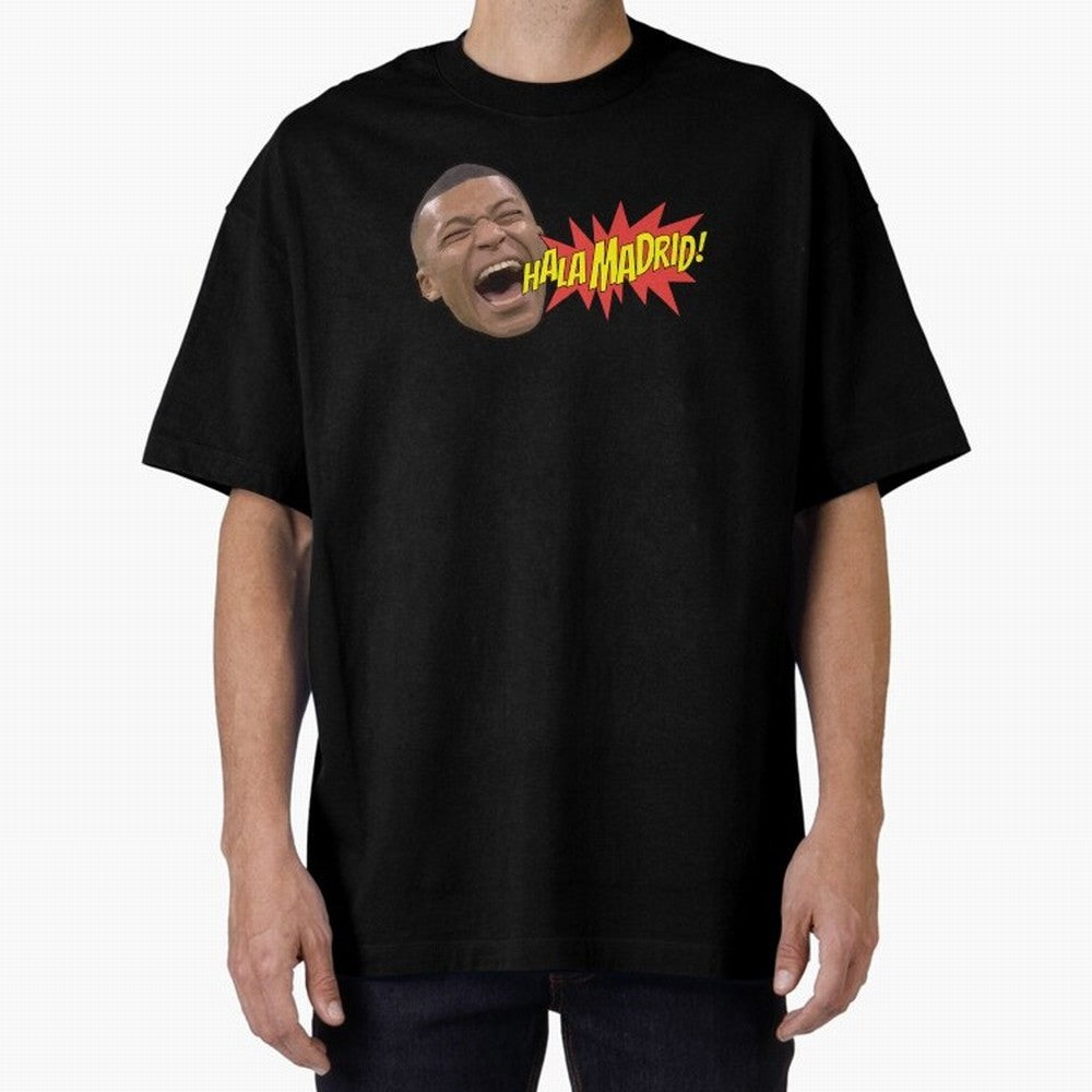 Real Madrid - Kylian Mbapp¨¦ Hala Madrid Oversized T-Shirt Create FIFA World Cup 2026 for Fans of Messi, Neymar and Mbappe and Spain, Bringing Championship Spirit, Famous Goals, Roaring Crowds and International Football Unity; Great for Watch