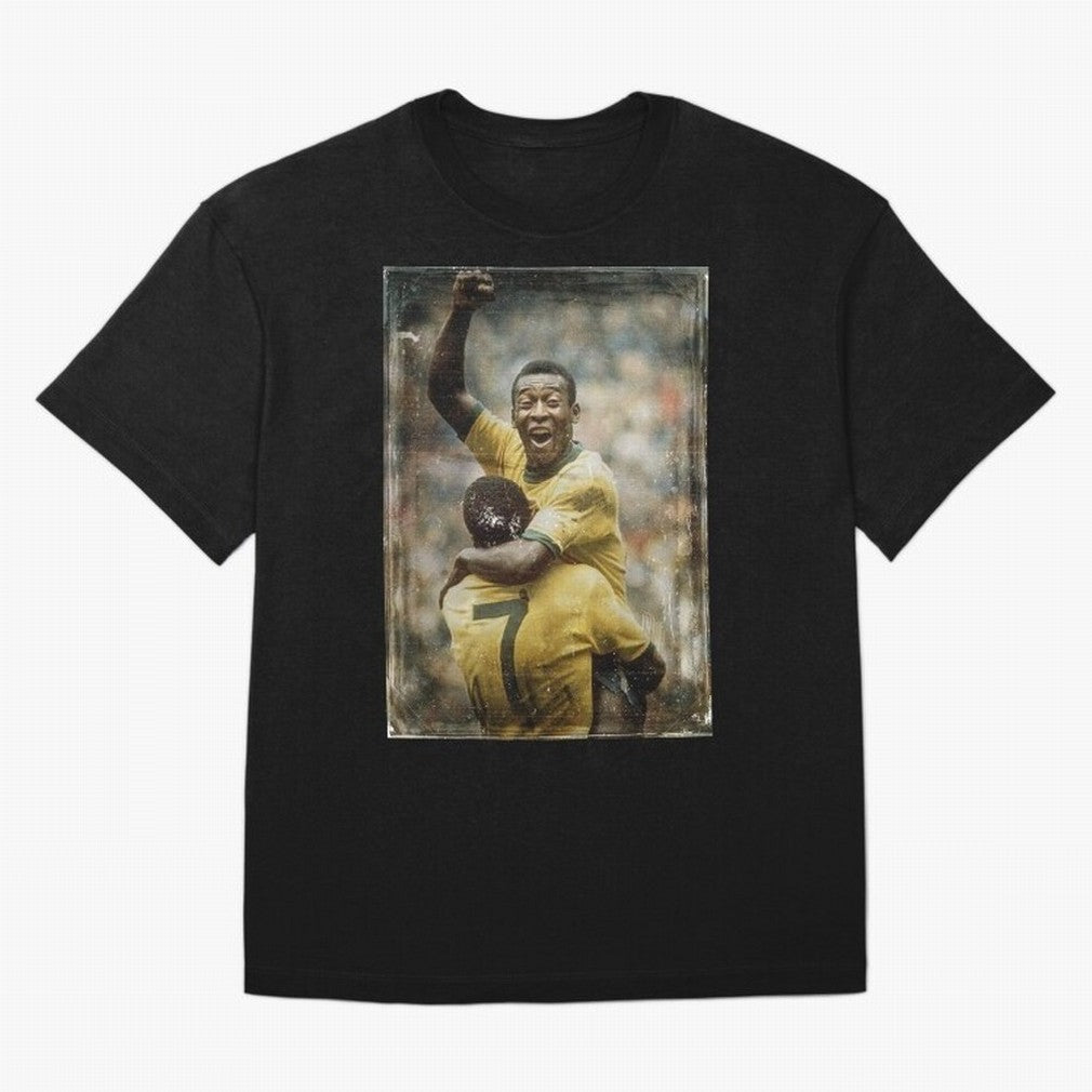 Pele Celebration Vintage Oversized T-Shirt Celebrate Supporters United by FIFA World Cup 2026 USA Canada Mexico with Neymar, Argentina and Brazil Energy, Championship Spirit, Famous Goals, Roaring Crowds and International Football Unity; Ideal for