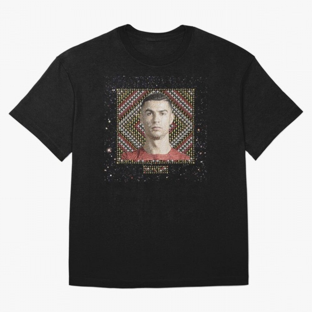 CR7 Emojified ¨C Ronaldo-Inspired Grid Tribute | Visual Power in Emoji Form | Football Legend Art Series Oversized T-Shirt Support the Legends of FIFA World Cup 2026 USA Canada Mexico Spirit, Inspired by Germany, Mbappe, Soccer Culture, Superstar