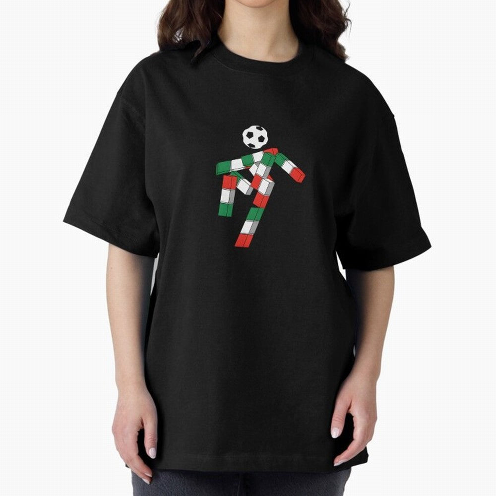 Ciao - World Cup 90' Mascote Logo Oversized T-Shirt Honor the Beautiful Game during FIFA World Cup 2026 Spirit, with Netherlands, Messi, Neymar and Mbappe, Sports Nostalgia, International Competition, Famous Players and Unforgettable Victories;