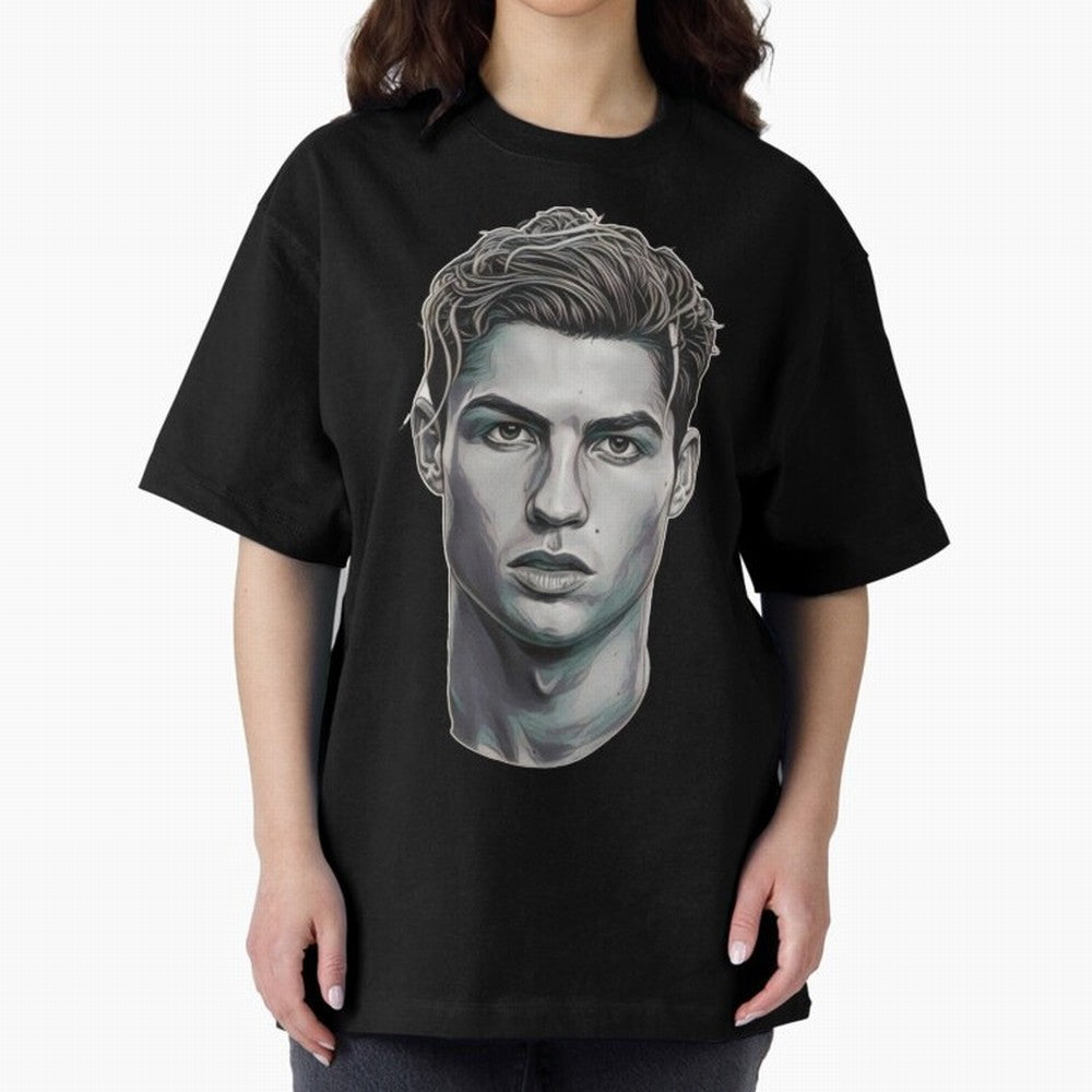Ronaldo drawing 2008 Oversized T-Shirt Make Your Look Match Global Football Passion for FIFA World Cup 2026, Centered on Messi and Cristiano Ronaldo, France and Portugal, Football Festival Excitement, Trophy Ambitions, Country Rivalries and Star