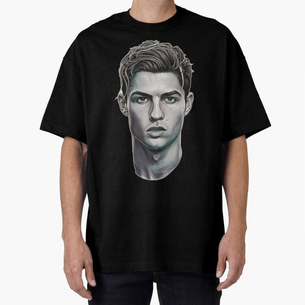 Ronaldo drawing 2008 Oversized T-Shirt Make Your Look Match Global Football Passion for FIFA World Cup 2026, Centered on Messi and Cristiano Ronaldo, France and Portugal, Football Festival Excitement, Trophy Ambitions, Country Rivalries and Star