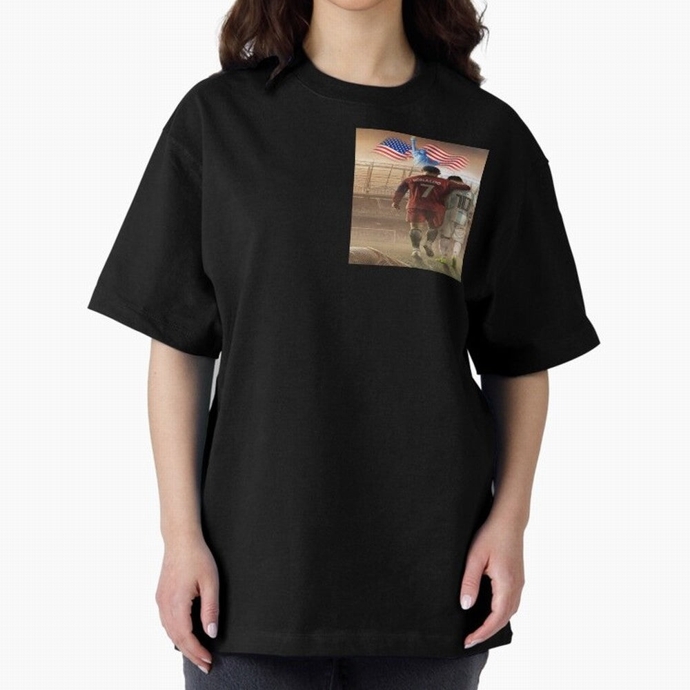 Ronaldo & messi 7_10 football USA sports top quality redbubble Oversized T-Shirt Enjoy Global Football Passion for FIFA World Cup 2026 Group Stage, Connected to Neymar, Haaland and Cristiano Ronaldo, Germany, Global Supporter Spirit, Legendary