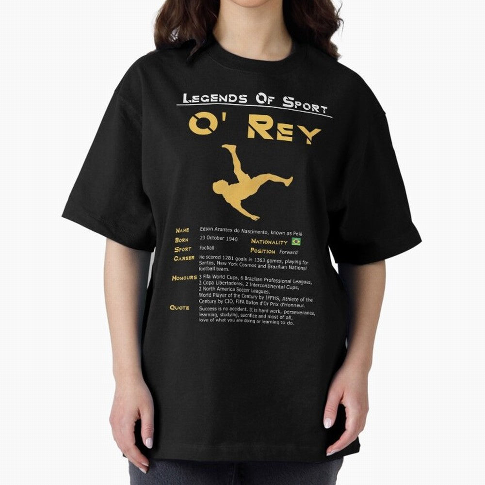Legends of Sport Pele Pel¨¦ Oversized T-Shirt Build the FIFA World Cup 2026 Journey through Messi, Neymar and Mbappe Highlights, England and Germany Pride, Match Day Excitement, Supporter Culture, Golden Goals and Global Football Passion; Great for
