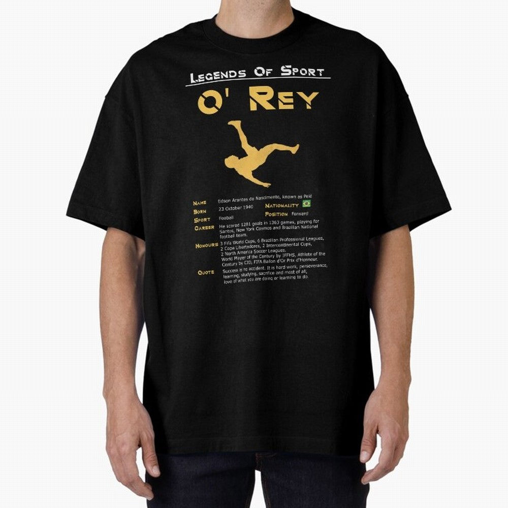 Legends of Sport Pele Pel¨¦ Oversized T-Shirt Build the FIFA World Cup 2026 Journey through Messi, Neymar and Mbappe Highlights, England and Germany Pride, Match Day Excitement, Supporter Culture, Golden Goals and Global Football Passion; Great for