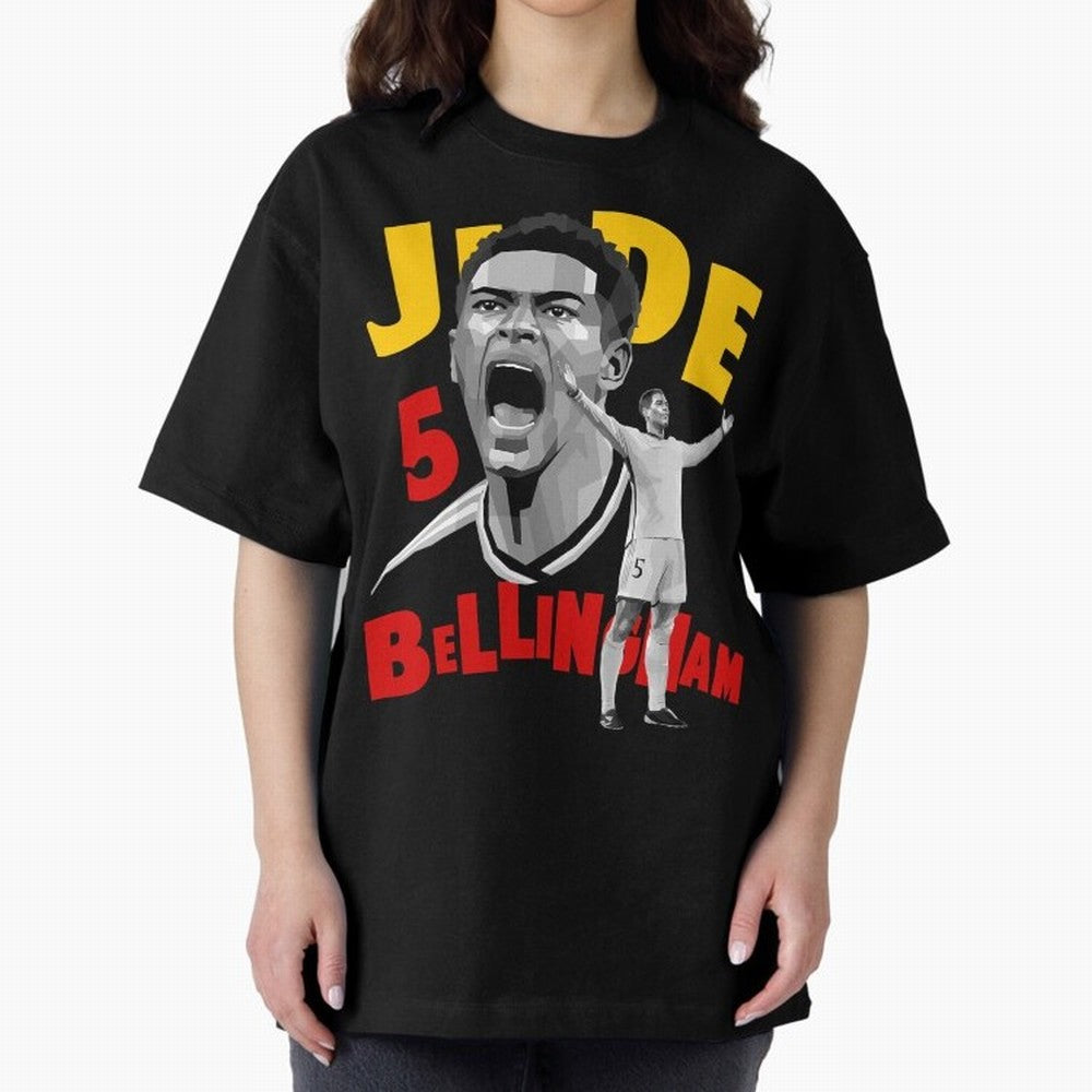 Jude Bellingham Oversized T-Shirt Capture Stadium Memories from FIFA World Cup 2026 for Fans of Haaland and Mbappe and England, France and Netherlands, Bringing Tournament Hype, Historic Matchups, Family Viewing Parties and Global Sports Pride;