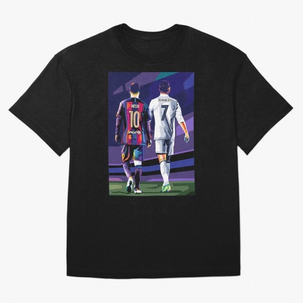 Ronaldo And Messi Oversized T-Shirt Relive Match Day Hype around FIFA World Cup 2026, Haaland and Mbappe, Germany, Global Supporter Spirit, Legendary Goals, National Colors and Tournament Celebration; Ideal for Football Dads, Football Moms,