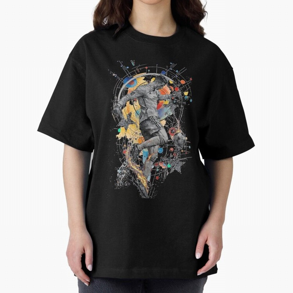 Cosmic Ronaldo Made of Star Stuff Artwork For Football Fans Gift For Soccer Enthusiasts Oversized T-Shirt Celebrate Supporters United by the FIFA World Cup 2026 USA Canada Mexico Journey through Neymar, Haaland and Cristiano Ronaldo Highlights,