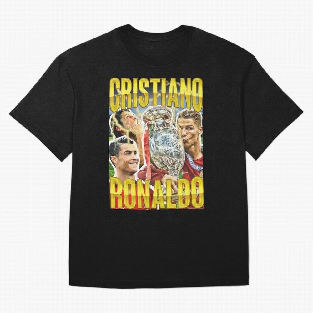Ronaldo Siuuu Celebration Silhouette Design For Football Fans, Gift For Soccer Enthusiasts Oversized T-Shirt Celebrate Fan Favorites in Global Football Passion for FIFA World Cup 2026 Group Stage, Capturing Mbappe, Portugal, Spain and Germany,