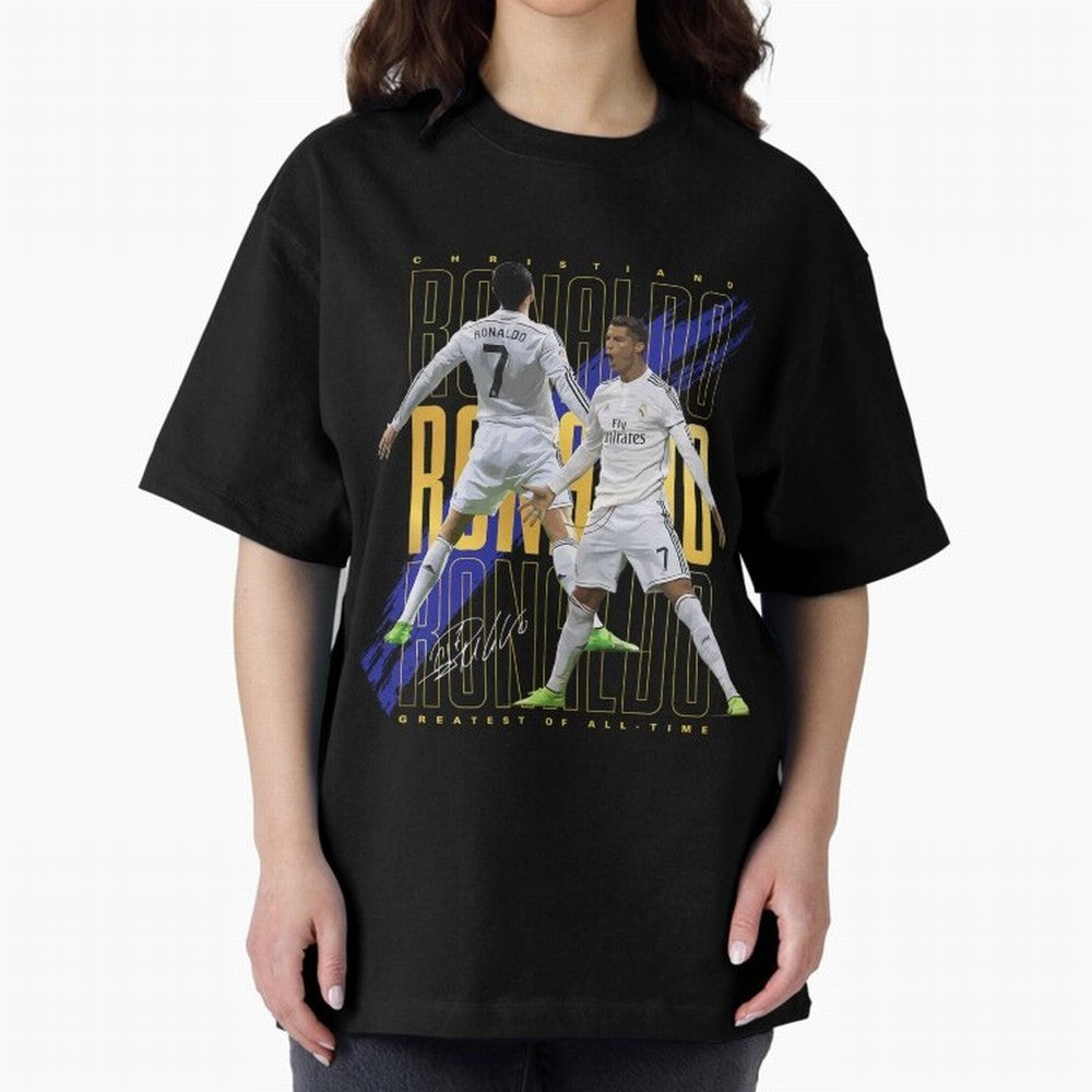Ronaldo Soccer Legend Design For Football Fans Gift For Sports Enthusiasts Oversized T-Shirt Support the Legends of FIFA World Cup 2026 Spirit, Made for Argentina and Brazil, CR7, Champion Mindset, Group Stage Buzz, Knockout Tension and Passionate