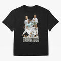 Real Madrid Galacticos Soccer Legends Collage Poster Oversized T-Shirt Celebrate the Road through the FIFA World Cup 2026 USA Canada Mexico Journey through Cristiano Ronaldo Highlights, France Pride, Worldwide Fan Energy, Dramatic Goals, Stadium