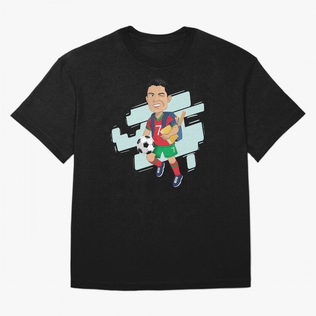 BACK TO SCHOOL - CARICATURE - CHRISTIANO - RONALDO Oversized T-Shirt Show Your Stadium Side during FIFA World Cup 2026 Group Stage for Fans of Messi and Argentina, France and Brazil, Bringing Champion Mindset, Group Stage Buzz, Knockout Tension and