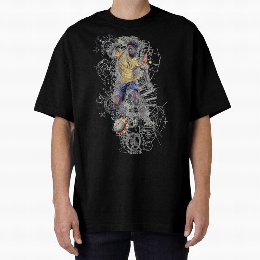 Ronaldo Football Playmaker Oversized T-Shirt Share the Excitement of Match Day Hype around FIFA World Cup 2026 USA Canada Mexico, Mbappe, England, Retro Football Energy, Iconic Rivalries, Trophy Chase Drama and Stadium Atmosphere; Ideal for Fans