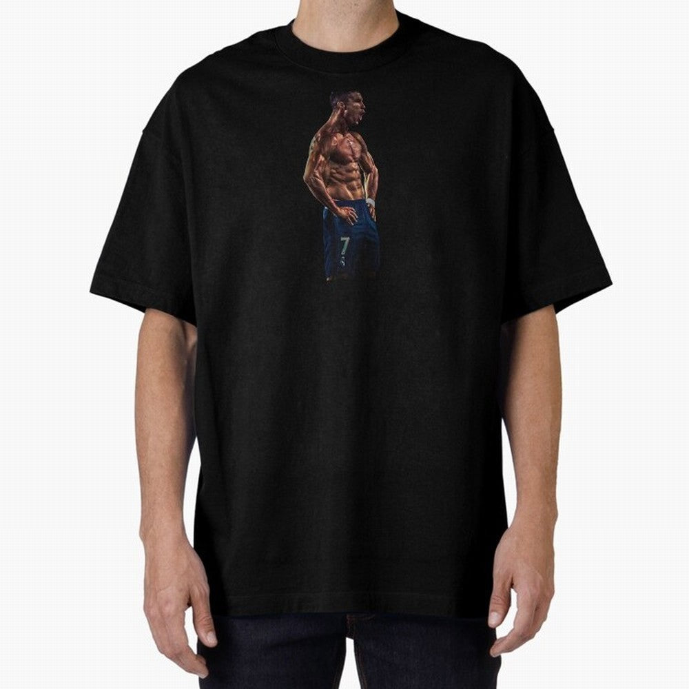 Christiano Ronaldo CR7 Oversized T-Shirt Represent Football Lovers during Global Football Passion for FIFA World Cup 2026 Group Stage, Filled with Haaland, England, Stadium Memories, Football Loyalty, International Chants and Championship