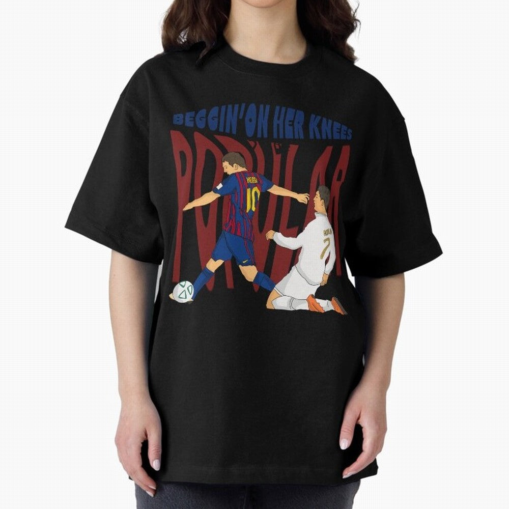 Messi and Ronaldo elclassico moment Oversized T-Shirt Back Your Heroes with Global Football Passion for FIFA World Cup 2026 USA Canada Mexico, Driven by Mbappe, England, France and Netherlands, Football Festival Excitement, Trophy Ambitions,