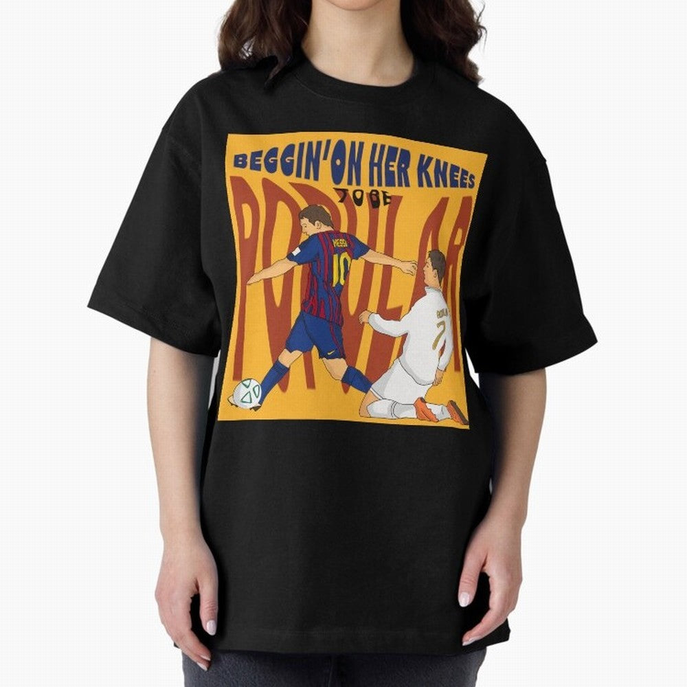 Messi and Ronaldo el classico Oversized T-Shirt Bring Bold Fan Energy to FIFA World Cup 2026 USA Canada Mexico for Fans of Cristiano Ronaldo and Spain, Bringing Retro Football Energy, Iconic Rivalries, Trophy Chase Drama and Stadium Atmosphere;