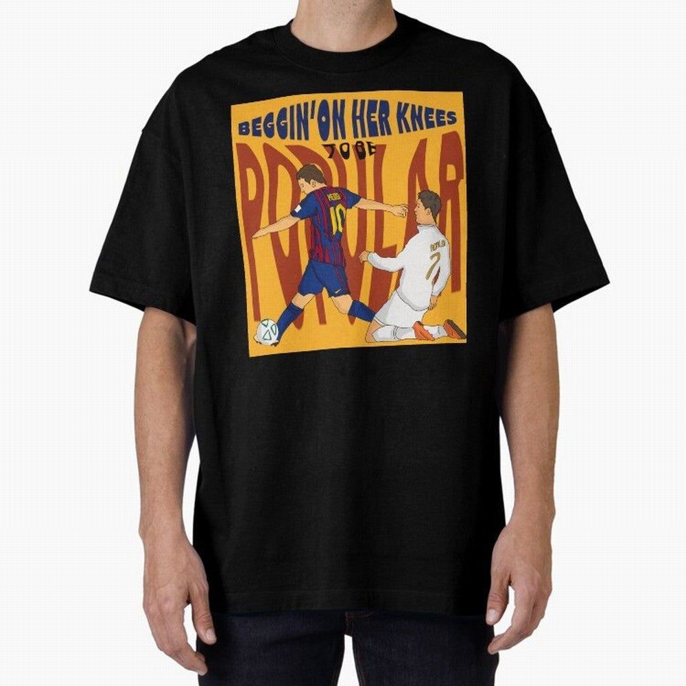 Messi and Ronaldo el classico Oversized T-Shirt Bring Bold Fan Energy to FIFA World Cup 2026 USA Canada Mexico for Fans of Cristiano Ronaldo and Spain, Bringing Retro Football Energy, Iconic Rivalries, Trophy Chase Drama and Stadium Atmosphere;