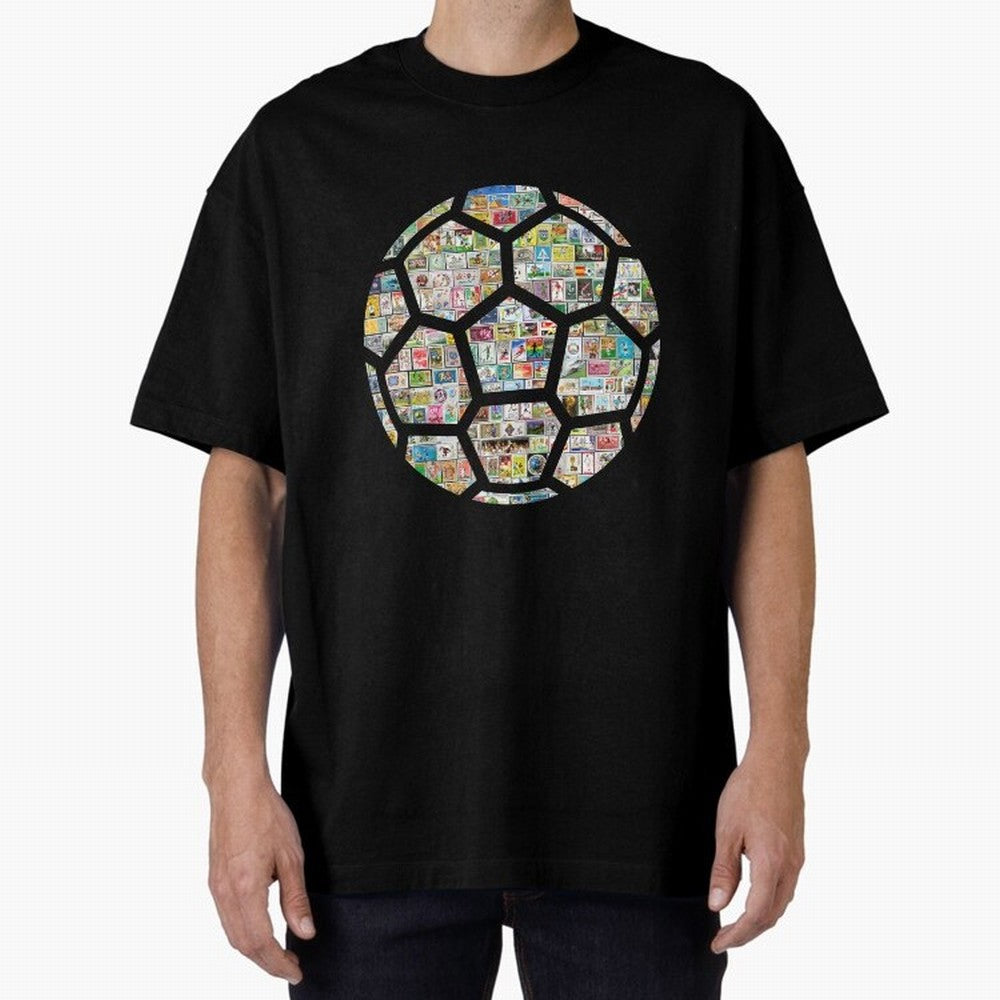 Philately Soccer Ball Oversized T-Shirt Join the Countdown to Match Day Hype around FIFA World Cup 2026 Group Stage, Messi, Neymar and Mbappe, Argentina, France and Brazil, Tournament Hype, Historic Matchups, Family Viewing Parties and Global